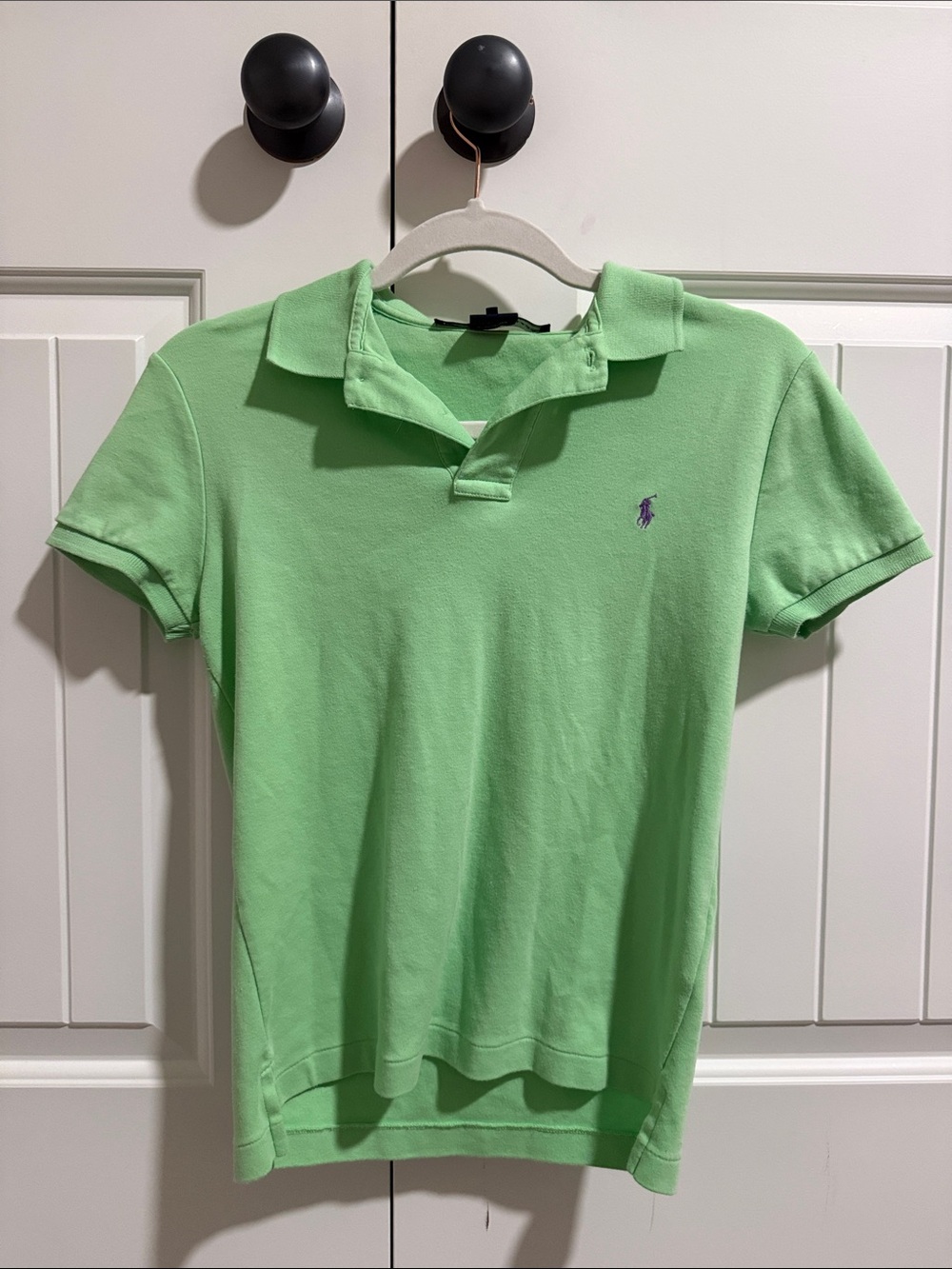 Ralph Lauren Light Green Polo with Purple Pony